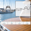 Marine Grade T316 Stainless Steel 2 Hole Eye Strap, Boat Rigging Hardware for Rope, Cable, Tie Down, - PACK 4