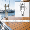 Left Handed Threaded Yoke End, T316 Stainless Steel Marine Fork Terminal for Rigging, Cable, Rod - PACK 4