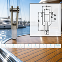 Left Handed Threaded Yoke End, T316 Stainless Steel Marine Fork Terminal for Rigging, Cable, Rod - PACK 4