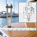 Left Handed Threaded Yoke End, T316 Stainless Steel Marine Fork Terminal for Rigging, Cable, Rod - PACK 4