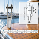 Left Handed Threaded Yoke End, T316 Stainless Steel Marine Fork Terminal for Rigging, Cable, Rod - PACK 4