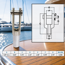 Left Handed Threaded Yoke End, T316 Stainless Steel Marine Fork Terminal for Rigging, Cable, Rod - PACK 4