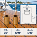 Marine Precision Formed Replacement Brass Bushing Sleeve Bearing, Boat Hardware Bearing Sleeve for Pulley, Sheave - PACK 10