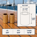 Marine Precision Formed Replacement Brass Bushing Sleeve Bearing, Boat Hardware Bearing Sleeve for Pulley, Sheave - PACK 10