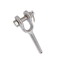 Drop Forged Stainless Steel Turnbuckle Jaw with Right Hand Thread, Marine Rigging Jaw End Fitting for Cable, Chain - PACK 4