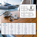 T304 Stainless Steel Simplex Single Bolt Wire Rope Clips, Cable Clamp for Wire Cable, Railing - PACK 4