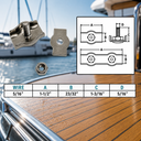 T304 Stainless Steel Simplex Single Bolt Wire Rope Clips, Cable Clamp for Wire Cable, Railing - PACK 4