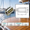 T316 Stainless Steel Wire Rope Button Stop Clips, Marine Cable Ferrules for Wire Rope Stops, Railing, Rigging - PACK 4