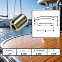 T316 Stainless Steel Wire Rope Button Stop Clips, Marine Cable Ferrules for Wire Rope Stops, Railing, Rigging - PACK 4