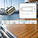 T316 Stainless Steel Wire Rope Button Stop Clips, Marine Cable Ferrules for Wire Rope Stops, Railing, Rigging - PACK 4