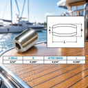 T316 Stainless Steel Wire Rope Button Stop Clips, Marine Cable Ferrules for Wire Rope Stops, Railing, Rigging - PACK 4