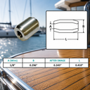 T316 Stainless Steel Wire Rope Button Stop Clips, Marine Cable Ferrules for Wire Rope Stops, Railing, Rigging - PACK 4