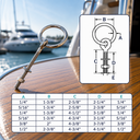 Marine T304 Stainless Steel Ring Eye Bolt with Shoulder, Ring Diameter Eye Bolt for Boat, Dock, Deck - PACK 4