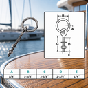 Marine T304 Stainless Steel Ring Eye Bolt with Shoulder, Ring Diameter Eye Bolt for Boat, Dock, Deck - PACK 4