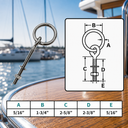 Marine T304 Stainless Steel Ring Eye Bolt with Shoulder, Ring Diameter Eye Bolt for Boat, Dock, Deck - PACK 4
