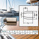 T316 Stainless Steel Flemish Eye Sleeves for Wire Rope Cable, Marine Grade Cable Ferrules for Rigging, Lifting - PACK 4