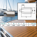 T316 Stainless Steel Flemish Eye Sleeves for Wire Rope Cable, Marine Grade Cable Ferrules for Rigging, Lifting - PACK 4