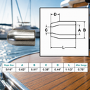 T316 Stainless Steel Flemish Eye Sleeves for Wire Rope Cable, Marine Grade Cable Ferrules for Rigging, Lifting - PACK 4