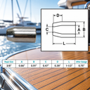 T316 Stainless Steel Flemish Eye Sleeves for Wire Rope Cable, Marine Grade Cable Ferrules for Rigging, Lifting - PACK 4