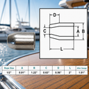 T316 Stainless Steel Flemish Eye Sleeves for Wire Rope Cable, Marine Grade Cable Ferrules for Rigging, Lifting - PACK 4