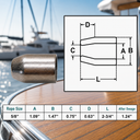 T316 Stainless Steel Flemish Eye Sleeves for Wire Rope Cable, Marine Grade Cable Ferrules for Rigging, Lifting - PACK 4