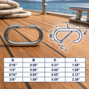 Marine T316 Stainless Steel Bit Snap, Rigging Lift Link Clip Snap for Rope, Chain, Cable, and Dock Hardware - PACK 4