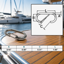 Marine T316 Stainless Steel Bit Snap, Rigging Lift Link Clip Snap for Rope, Chain, Cable, and Dock Hardware - PACK 4