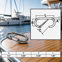 Marine T316 Stainless Steel Bit Snap, Rigging Lift Link Clip Snap for Rope, Chain, Cable, and Dock Hardware - PACK 4