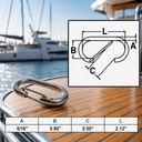 Marine T316 Stainless Steel Bit Snap, Rigging Lift Link Clip Snap for Rope, Chain, Cable, and Dock Hardware - PACK 4