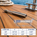 1/4"-20 Stud Hand Swage Cable Slimline Stud Receiver, T316 Stainless Steel Cable Railing Fitting for Marine, Deck - PACK 4