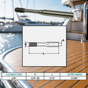 1/4"-20 Stud Hand Swage Cable Slimline Stud Receiver, T316 Stainless Steel Cable Railing Fitting for Marine, Deck - PACK 4