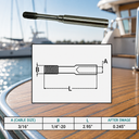 1/4"-20 Stud Hand Swage Cable Slimline Stud Receiver, T316 Stainless Steel Cable Railing Fitting for Marine, Deck - PACK 4