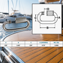 Marine T316 Stainless Steel Long Quick Link, Connect Link Chain Connector for Rope, Chain, Cable, Rigging - PACK 4