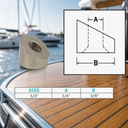 Marine T316 Stainless Steel 30 Degree Countersunk Angle Washer, Cable Railing Washer for Deck, Stair - PACK 4