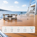 T316 Stainless Steel Jaw Jaw Swivel Anchor Connector with Flush Pin, Marine Boat Anchor Chain Connector - PACK 4