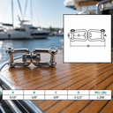 T316 Stainless Steel Jaw Jaw Swivel Anchor Connector with Flush Pin, Marine Boat Anchor Chain Connector - PACK 4