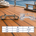 T316 Stainless Steel Marine Boat Double Bolt Snap, Double Sided Trigger Snap Hook for Rope, Chain, Cable, and Rigging - PACK 4