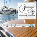 T316 Stainless Steel Open End Spring Snap Tack Hook, Marine Sail Snap Hook for Rope, Line, Rigging - PACK 4
