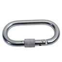 T316 Stainless Steel Oval Carabiner Clip Spring Snap Hook with Lock Nut, Marine Locking Connector for Rope, Chain - PACK 4