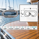 T316 Stainless Steel Oval Carabiner Clip Spring Snap Hook with Lock Nut, Marine Locking Connector for Rope, Chain - PACK 4