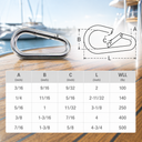 Marine Boat T316 Stainless Steel Pear Shape Snap Hook, Carabiner Connector for Rope, Chain, Cable, Rigging - PACK 4