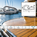 Marine Boat T316 Stainless Steel Pear Shape Snap Hook, Carabiner Connector for Rope, Chain, Cable, Rigging - PACK 4