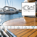 Marine Boat T316 Stainless Steel Pear Shape Snap Hook, Carabiner Connector for Rope, Chain, Cable, Rigging - PACK 4