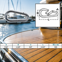 Marine Boat T316 Stainless Steel Pear Shape Snap Hook, Carabiner Connector for Rope, Chain, Cable, Rigging - PACK 4