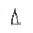 T316 Stainless Steel Twisted Shackle with Screw Pin, Marine Grade Rigging Shackle for Boat, Dock, Rope, Chain - PACK 4