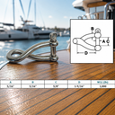 T316 Stainless Steel Twisted Shackle with Screw Pin, Marine Grade Rigging Shackle for Boat, Dock, Rope, Chain - PACK 4