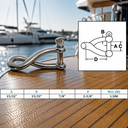 T316 Stainless Steel Twisted Shackle with Screw Pin, Marine Grade Rigging Shackle for Boat, Dock, Rope, Chain - PACK 4