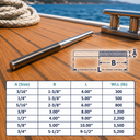 Forged T316 Stainless Steel Stub End RH Thread Turnbuckle, Marine Grade Right Hand Thread Fitting - PACK 4