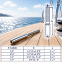 Hand Swage Lifeline Stud RH Cable Rail, T316 Stainless Steel Marine Grade Right Hand Thread Wire Rope Railing Fitting - PACK 4