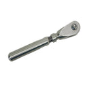 Marine T316 Stainless Steel Streamline Adjustable Jaw, Cable Rail Jaw Fitting for Wire Rope, Deck, Dock, and Railing - PACK 4